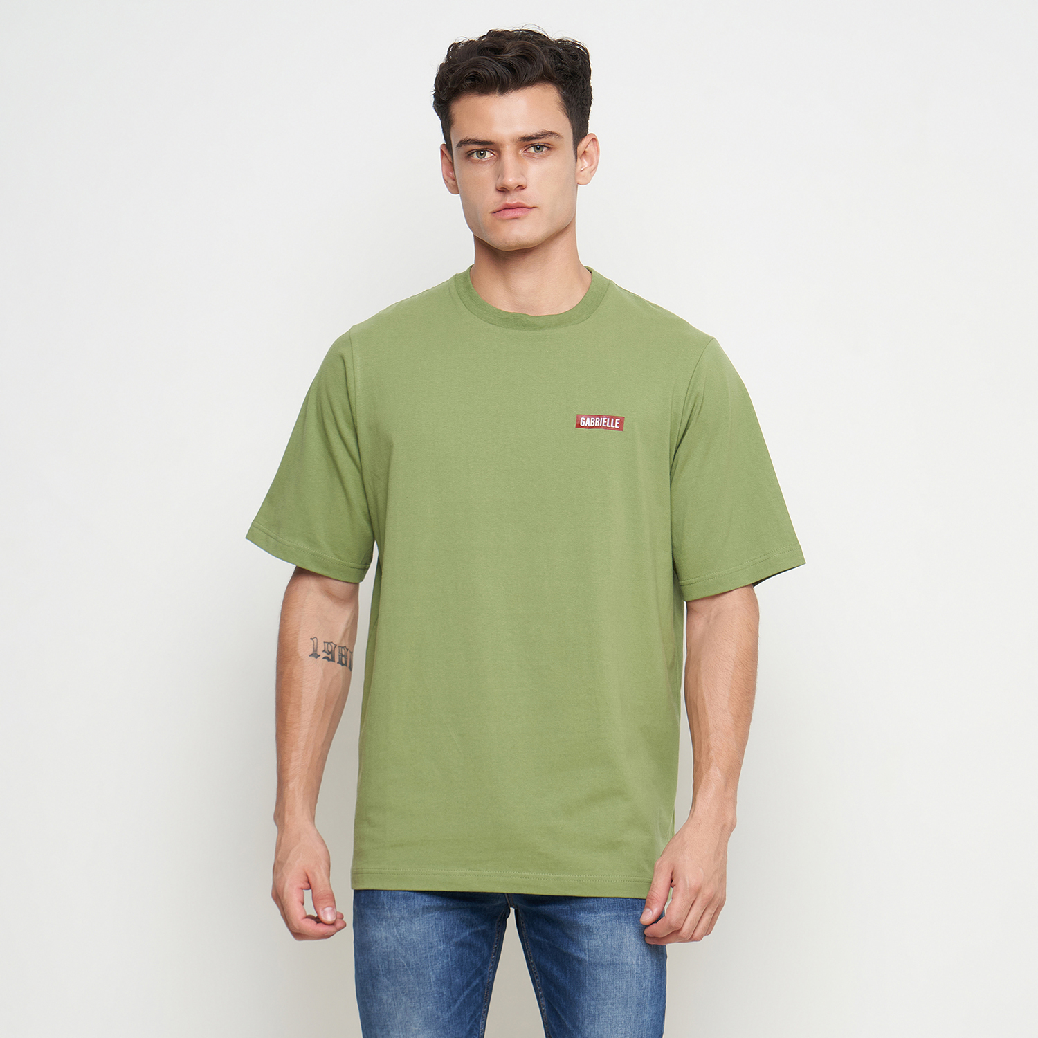 GABRIELLE Kaos Pria Lengan Pendek Oversize BBHG358J0424