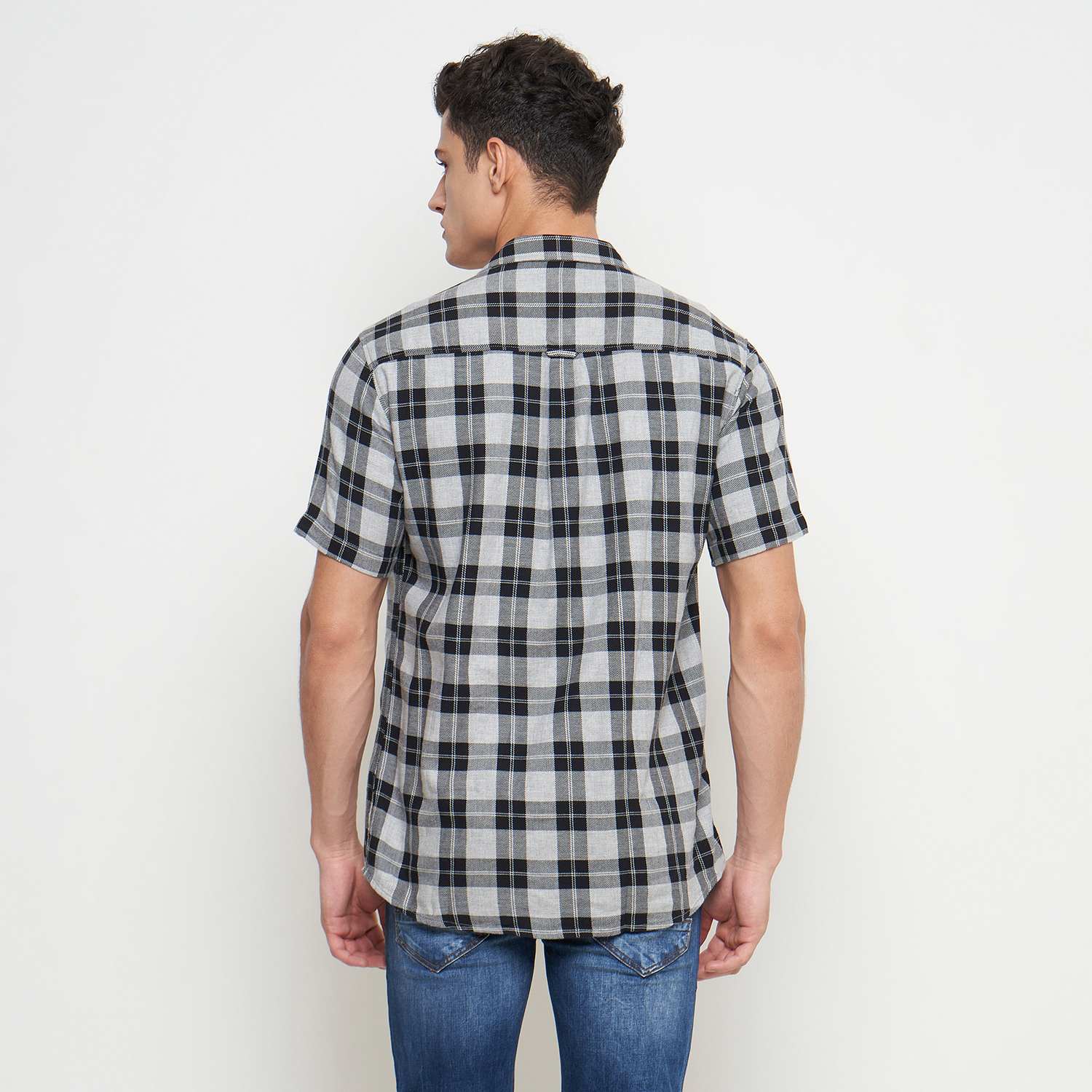 GABRIELLE KEMEJA PRIA LENGAN PENDEK MOTIF KOTAK REGULAR FIT BABC463M0324